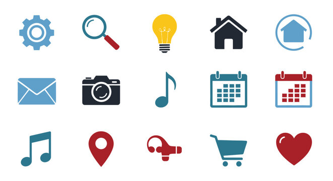 Collection of web application icons.
