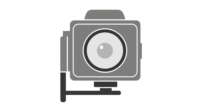 Minimalist Action Camera Icon on White Background
