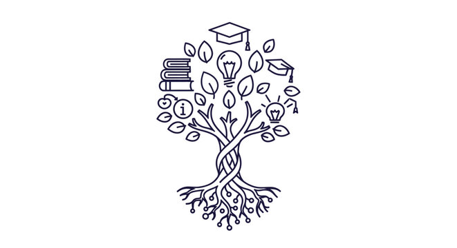 Illustration of a tree representing knowledge and ideas.