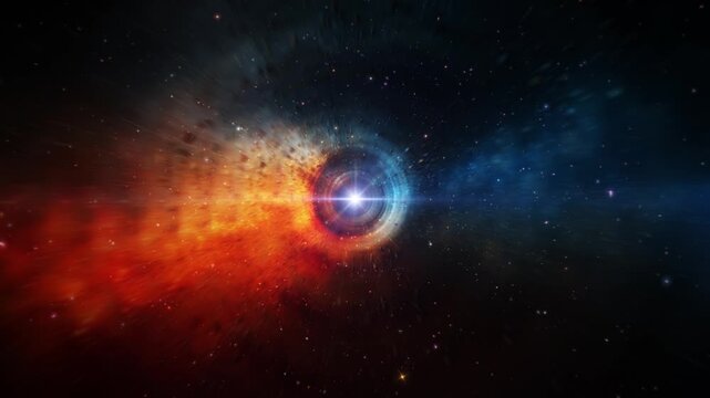 Loop Galaxy space travel  abstract  background  . 4K 3D seamless loop Sci-Fi Space flight to glow energy gas dust cloud nebula. 