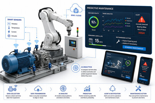 Predictive maintenance industrial AI system for smart manufacturing