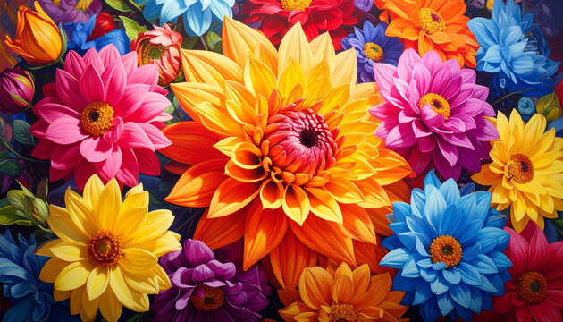 Colorful flower bouquet display