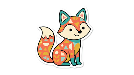 Fototapeta premium Colorful cartoon fox with spots.