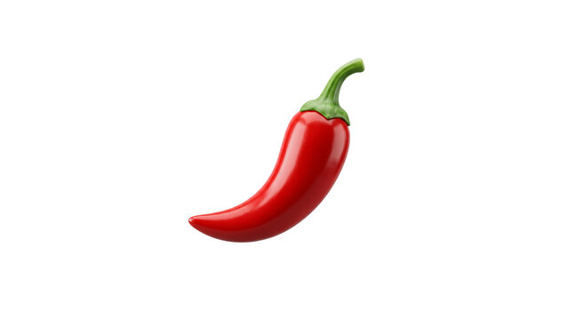 3D Red Chili Pepper Illustration Isolated on Transparent Background