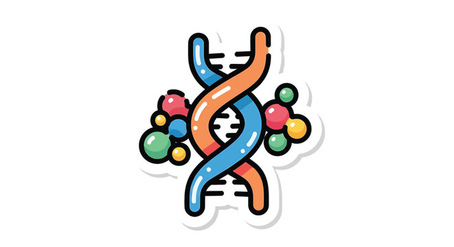 Colorful DNA Helix Molecular Structure.
