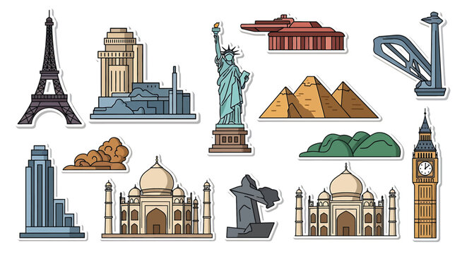 Famous landmarks of the world icons 2.