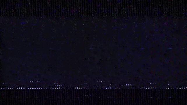 Digital Glitch Video Overlay with VHS Static Noise and Distortion