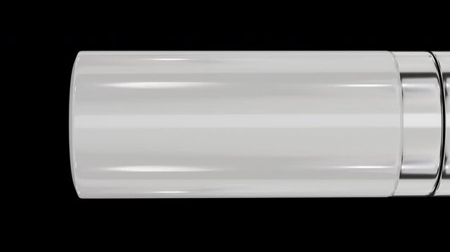 luxury Serum pump bottle mockup, close up shot camera along porduct details, no background, transparent alpha channel, 4K skincare packaging render