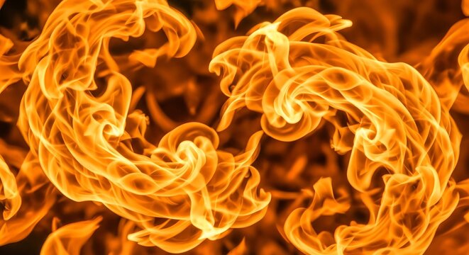 Vibrant orange flames burning fiercely upwards.