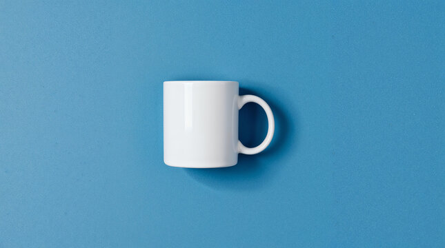 cup of coffee on blue background