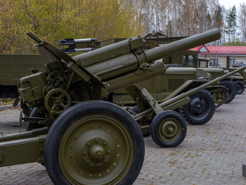 Field Artillery Guns Displayed Outdoors