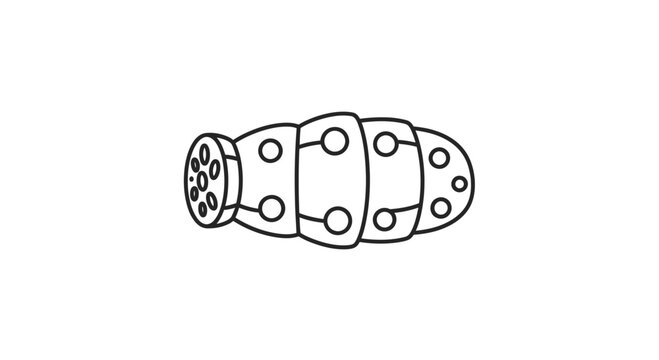 Abstract Insectoid Form, Stylized Bug, Minimalist Line Art, Vector Illustration