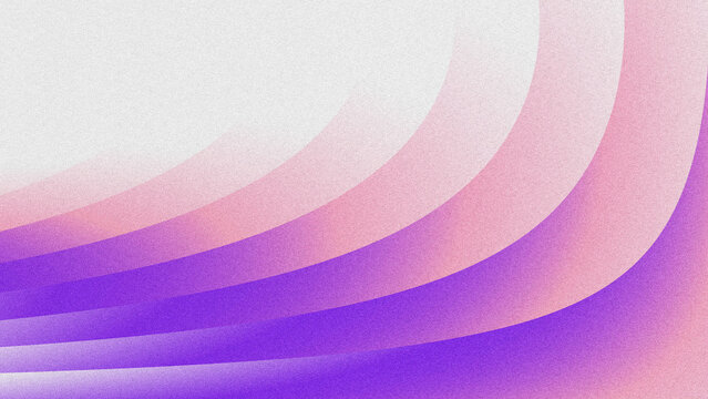 A smooth, curved abstract gradient blending peach‑pink, royal purple, and soft white with a subtle grainy texture.