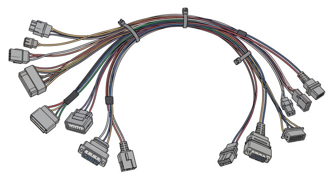 Cable with multiple electrical connectors.