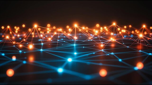 Abstract business connection of lines from nodes It is connected to endless nodes and represents the innovation of communication in the network.abstract innovative cyber security network,
