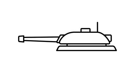 Fototapeta premium Minimalist Line Art of a Tank Turret with Cannon