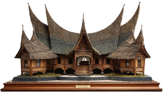 Rustic and Aesthetic Traditional Indonesian House Model, a Cultural Architectural Masterpiece with Distinctive Rooflines