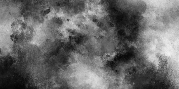 Abstract white and gray isolated cloud cumulus clouds. Gray aquarelle painted realistic fog or mist smoky textured canvas design. White and ash messy wall stucco texture background.