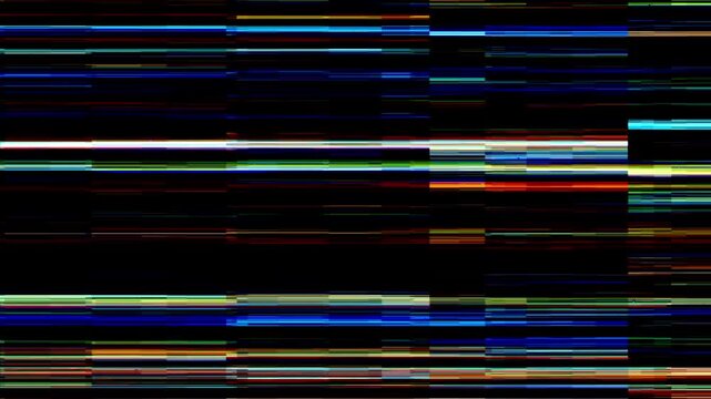 Modern glitch transition with fast distortion, flicker, and RGB split noise effect on balck bacground. 4K  Video animation
