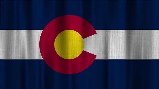 Colorado Flag Animation With Fabric Texture