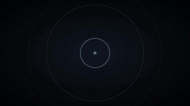 Minimal dark blue concentric circles radiating from glowing center on abstract background