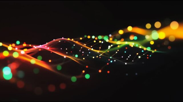 Abstract business connection of lines from nodes It is connected to endless nodes and represents the innovation of communication in the network.abstract innovative cyber security network,