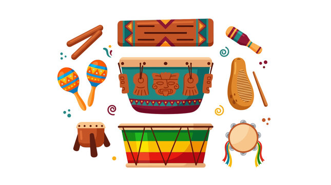 Vibrant Mexican drums and percussion instruments on display