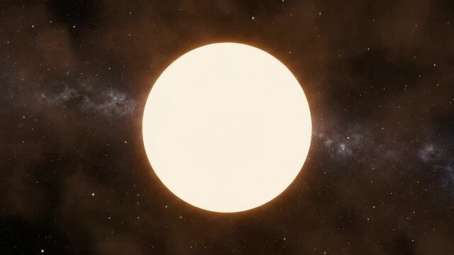 Abstract CGI Animation of Golden Particle Sensitivity Reduction Exploding Over Time Against a Starry Space Background