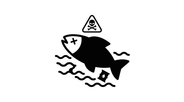 Dead Fish Toxic Pollution Symbol.