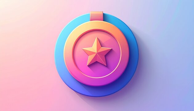 Abstract colorful background featuring vector illustrations of marker sets and directional arrows styled as glossy 3D web icons with shiny round buttons and navigation star symbols