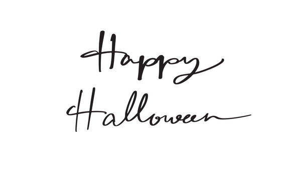 Happy halloween day text font calligraphy hand written lettering script black color object icon happy halloween dat 31 st october month happy halloween scarey ghost trick or treat evil party banner 