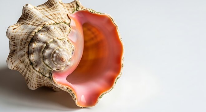 Pink conch shell macro beach decoration image