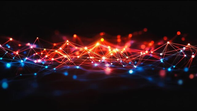 Abstract business connection of lines from nodes It is connected to endless nodes and represents the innovation of communication in the network.abstract innovative cyber security network,