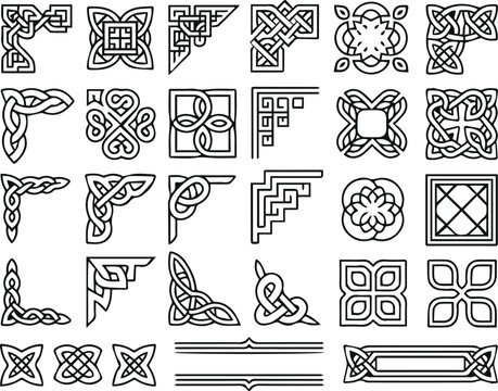 Celtic frame borders for wedding invitations
