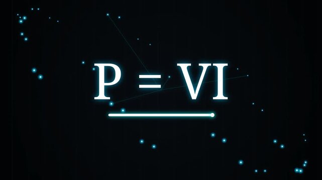 Digital Physics Formulas Displayed on Dark Background with Glowing Connections
