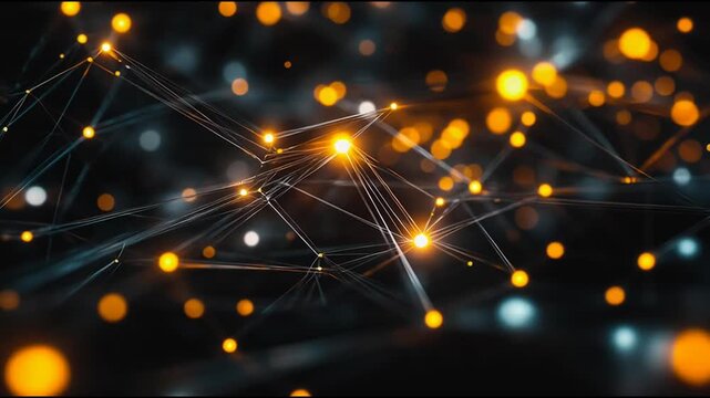 Abstract business connection of lines from nodes It is connected to endless nodes and represents the innovation of communication in the network.abstract innovative cyber security network,
