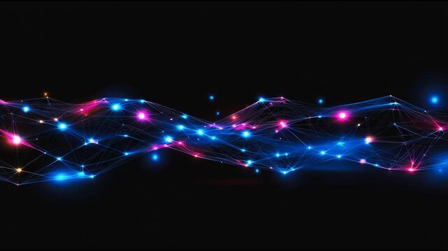 Abstract business connection of lines from nodes It is connected to endless nodes and represents the innovation of communication in the network.abstract innovative cyber security network,