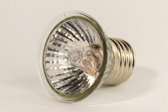Halogen MR16 Light Bulb with E27 Edison Screw Base Isolated on White Background