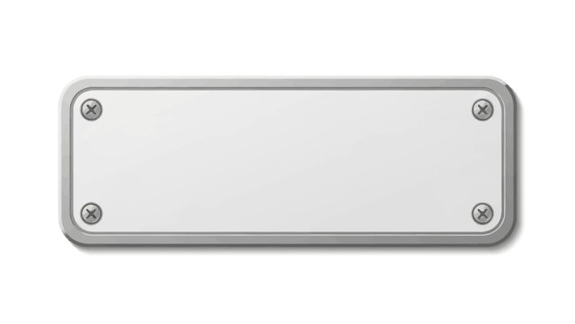 Rectangular blank metal plaque with rounded corners and four visible screws