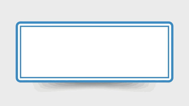 Rectangular white label with a double blue border and drop shadow