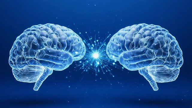 Two brains connect with each other.