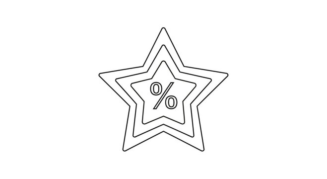 Star Shaped Discount Badge with Percentage Symbol, Sale Offer Icon