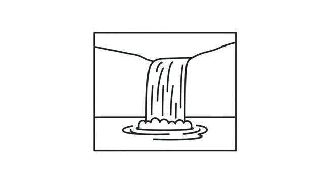 Simple Waterfall Illustration - Nature's Flowing Water Scene