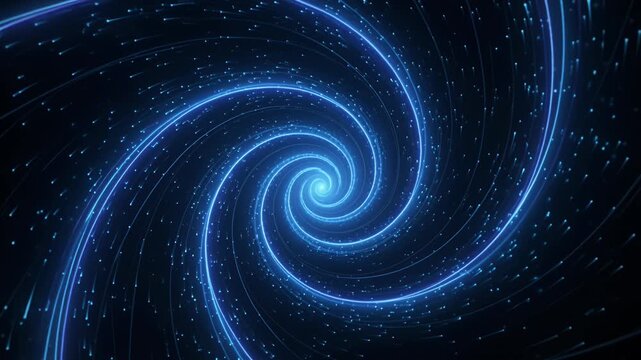 blue space vortex spiral with stars in cosmic swirl