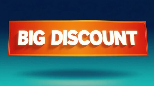 BIG DISCOUNT promotional banner with white text on orange gradient bac