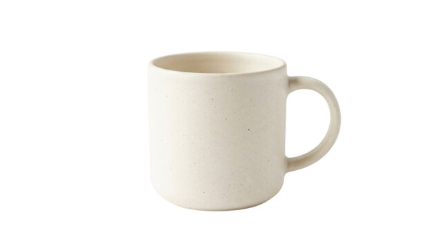Minimalist Ceramic Coffee Mug on White Background for Kitchenware Product Photography and Modern Home Decor Web Design