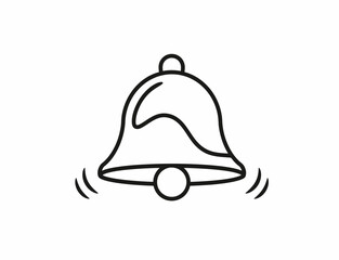 Fototapeta premium A simple line drawing of a ringing icon bell with motion lines