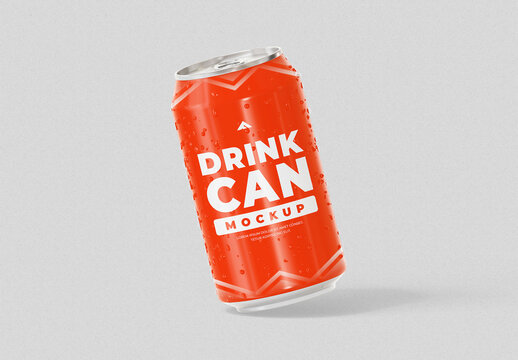 Aluminum Drink Can Mockup For Beverage Branding