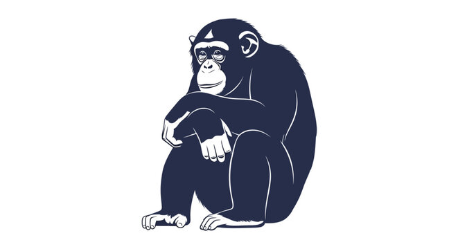 A large primate sitting alone quietly.