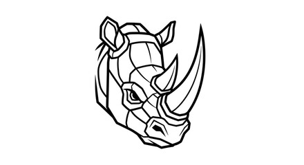 Black and white rhino head portrait. © Pletuk